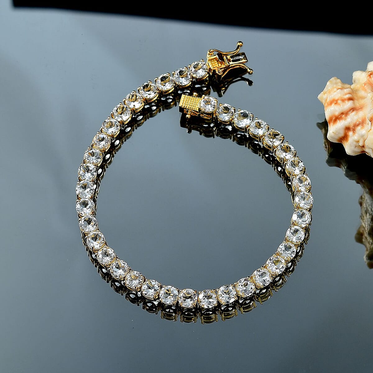 Karis Golconda Topaz 18.50 ctw Tennis Bracelet in 18K YG Plated (6.50 In) image number 1