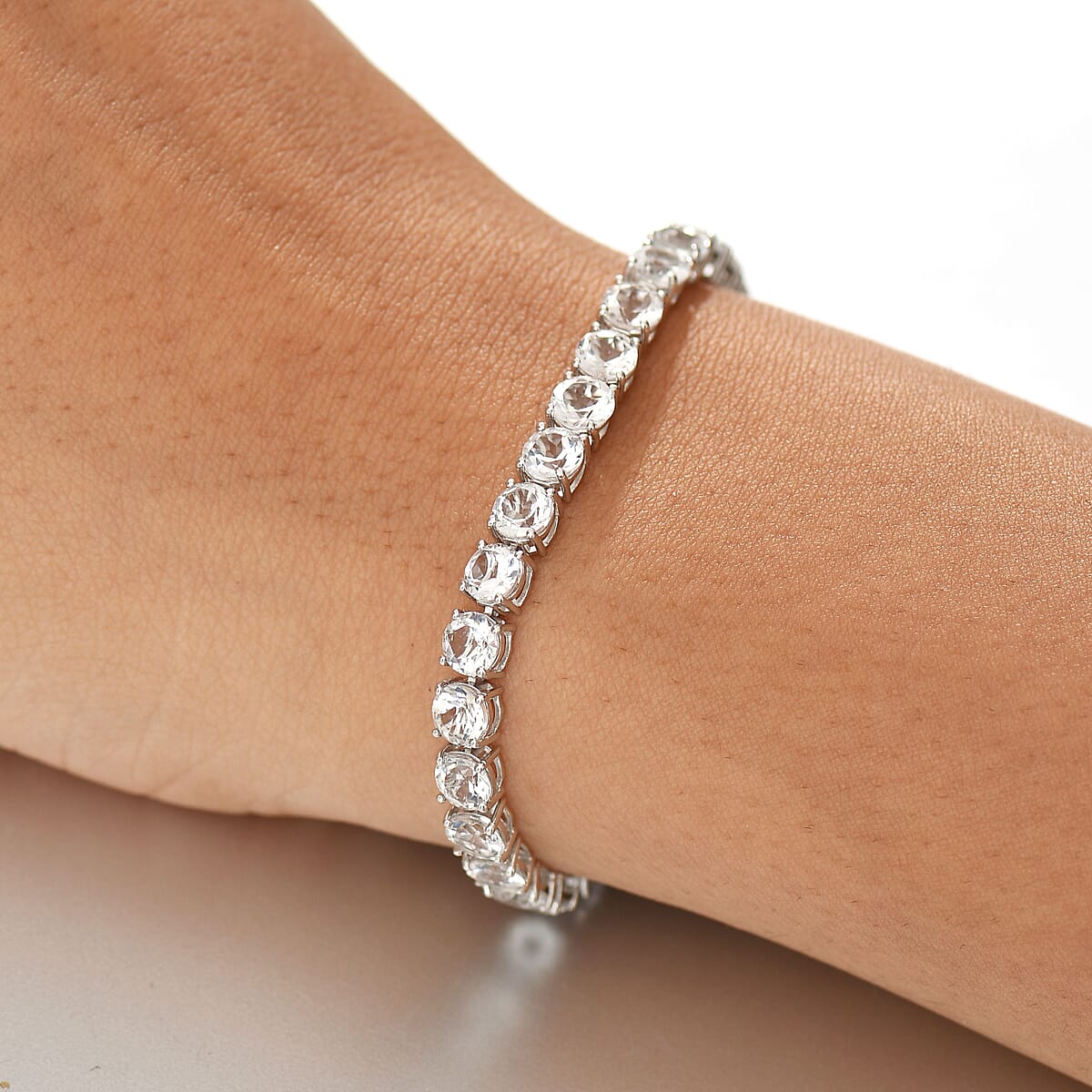 Karis Golconda Topaz 20.30 ctw Tennis Bracelet in Platinum Bond (7.25 In) image number 2