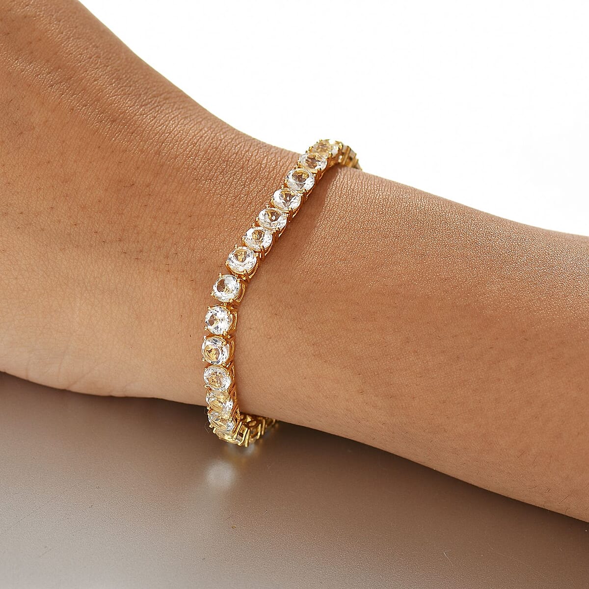 Karis Golconda Topaz 23.30 ctw Tennis Bracelet in 18K YG Plated (8.00 In) image number 1