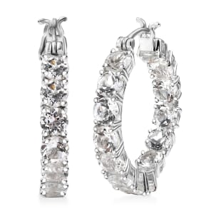 Karis Golconda Topaz 16.10 ctw Hoop Earrings Platinum Bond