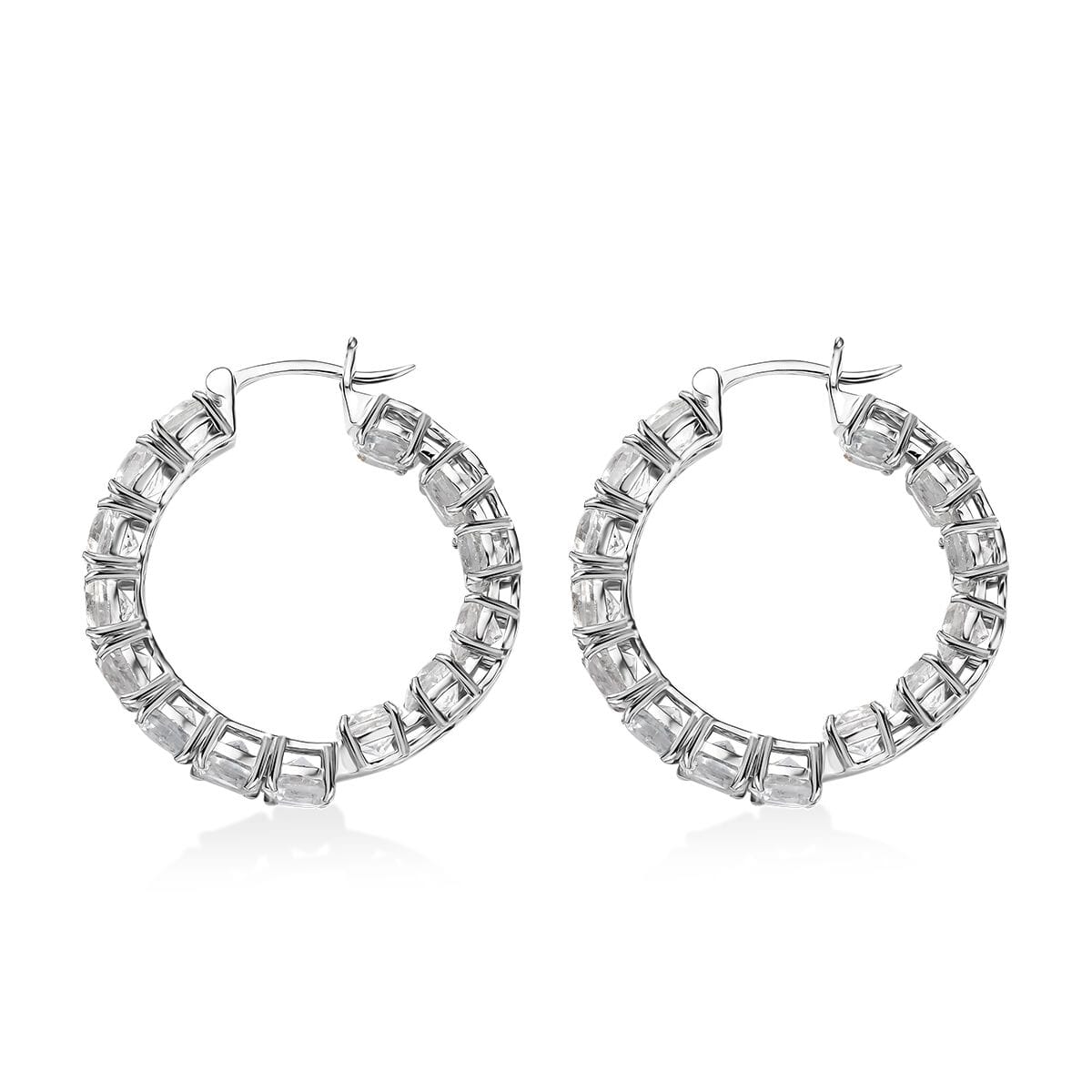 Karis Golconda Topaz 16.10 ctw Hoop Earrings Platinum Bond image number 3