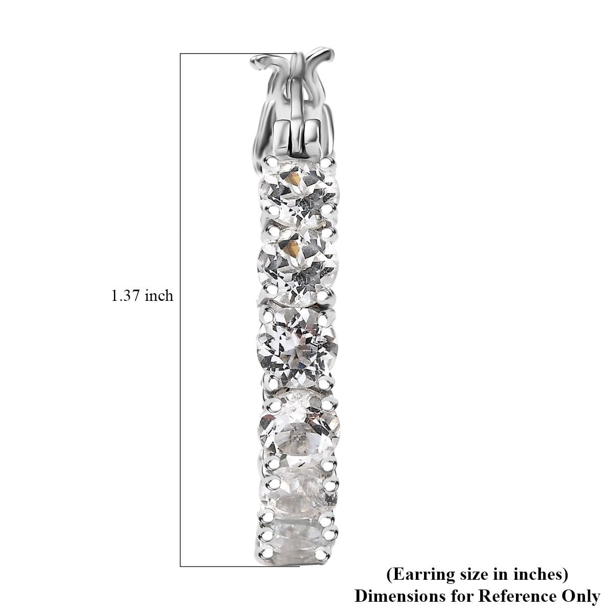 Karis Golconda Topaz 16.10 ctw Hoop Earrings Platinum Bond image number 4