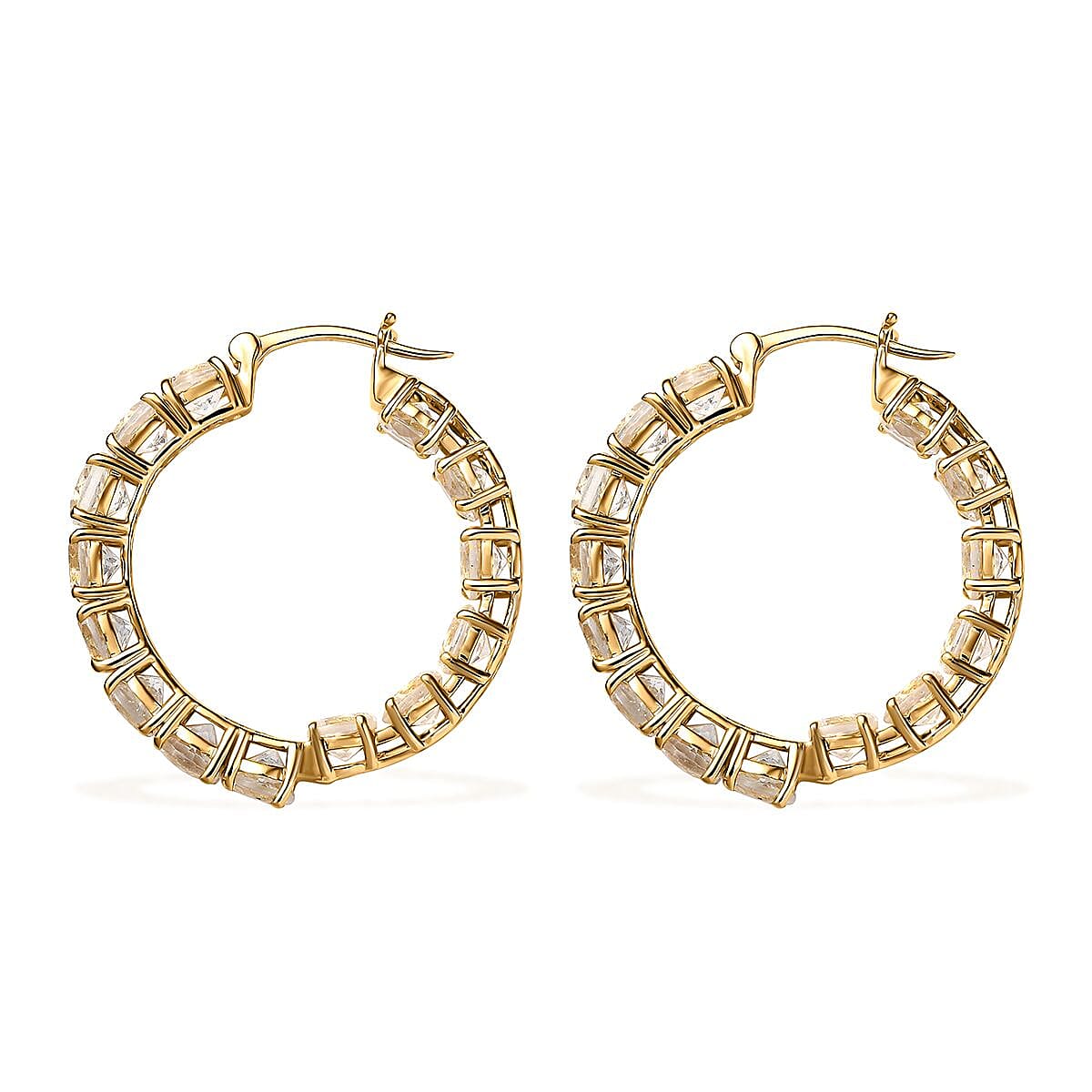Karis Golconda Topaz 18.90 ctw Hoop Earrings 18K YG Plated image number 3