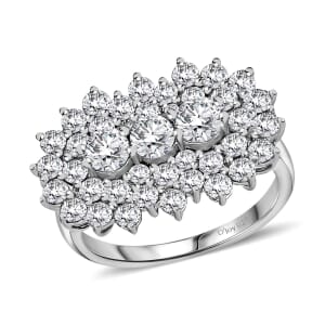 D'Joy Golconda Topaz 2.75 ctw Boat Ring in Platinum Over Sterling Silver (Size 10.0)