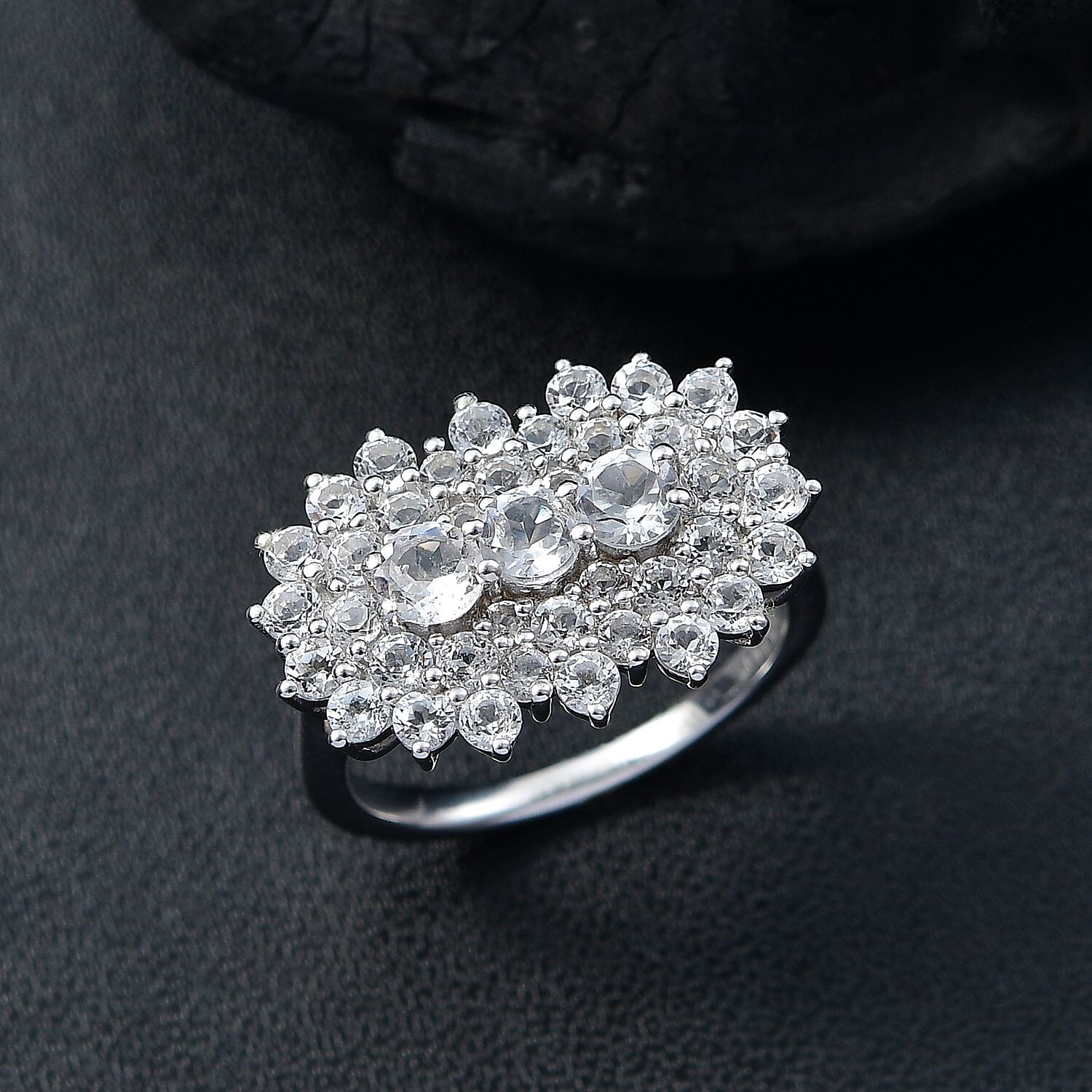 D'Joy Golconda Topaz 2.75 ctw Boat Ring in Platinum Over Sterling Silver (Size 10.0)