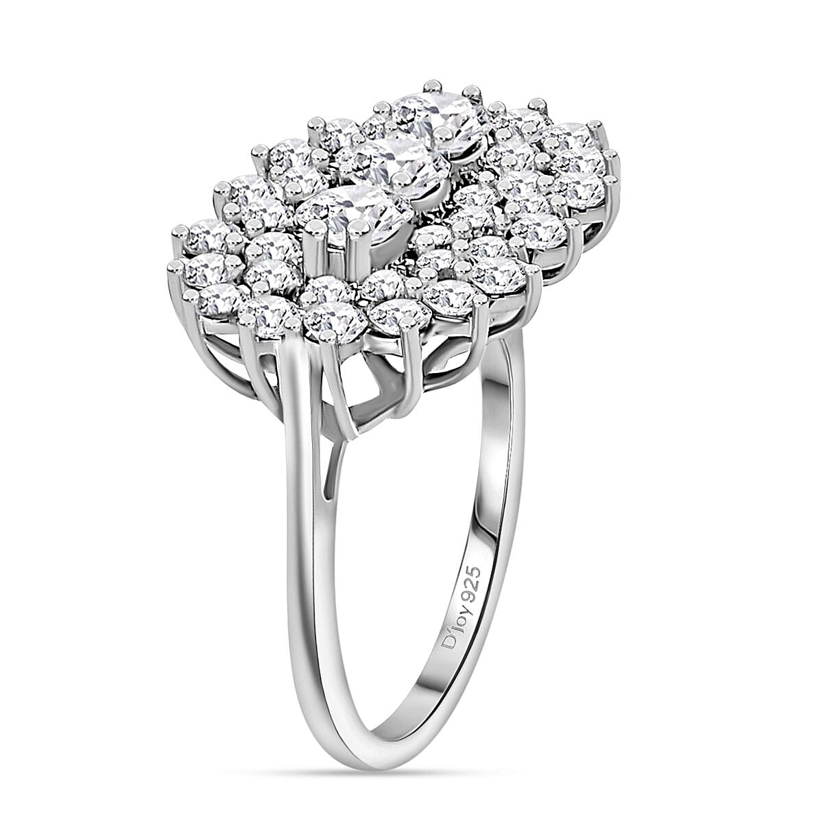D'Joy Golconda Topaz 2.75 ctw Boat Ring in Platinum Over Sterling Silver (Size 10.0)