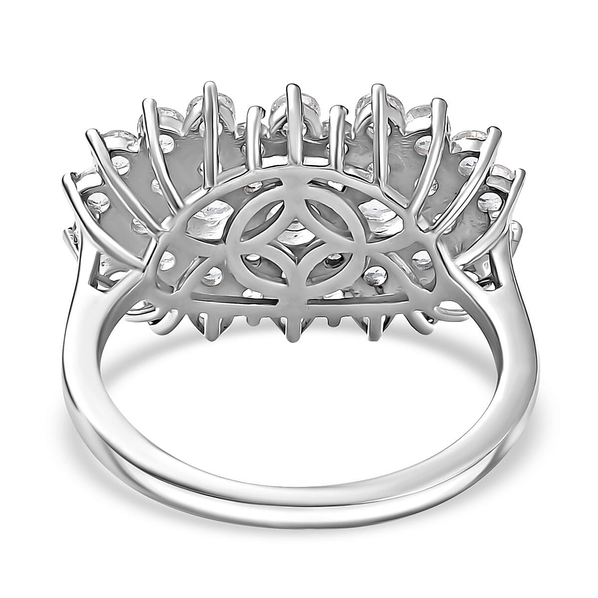 D'Joy Golconda Topaz 2.75 ctw Boat Ring in Platinum Over Sterling Silver (Size 10.0)
