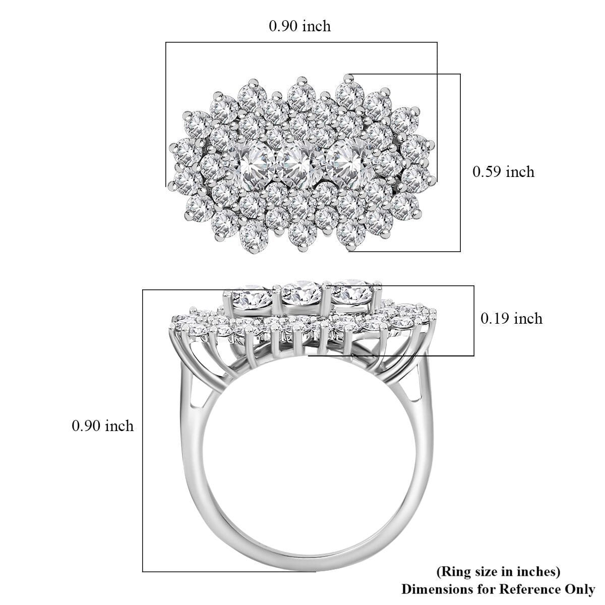 D'Joy Golconda Topaz 2.75 ctw Boat Ring in Platinum Over Sterling Silver (Size 10.0) image number 5