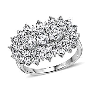 D'Joy Golconda Topaz 2.75 ctw Boat Ring in Platinum Over Sterling Silver (Size 7.0)