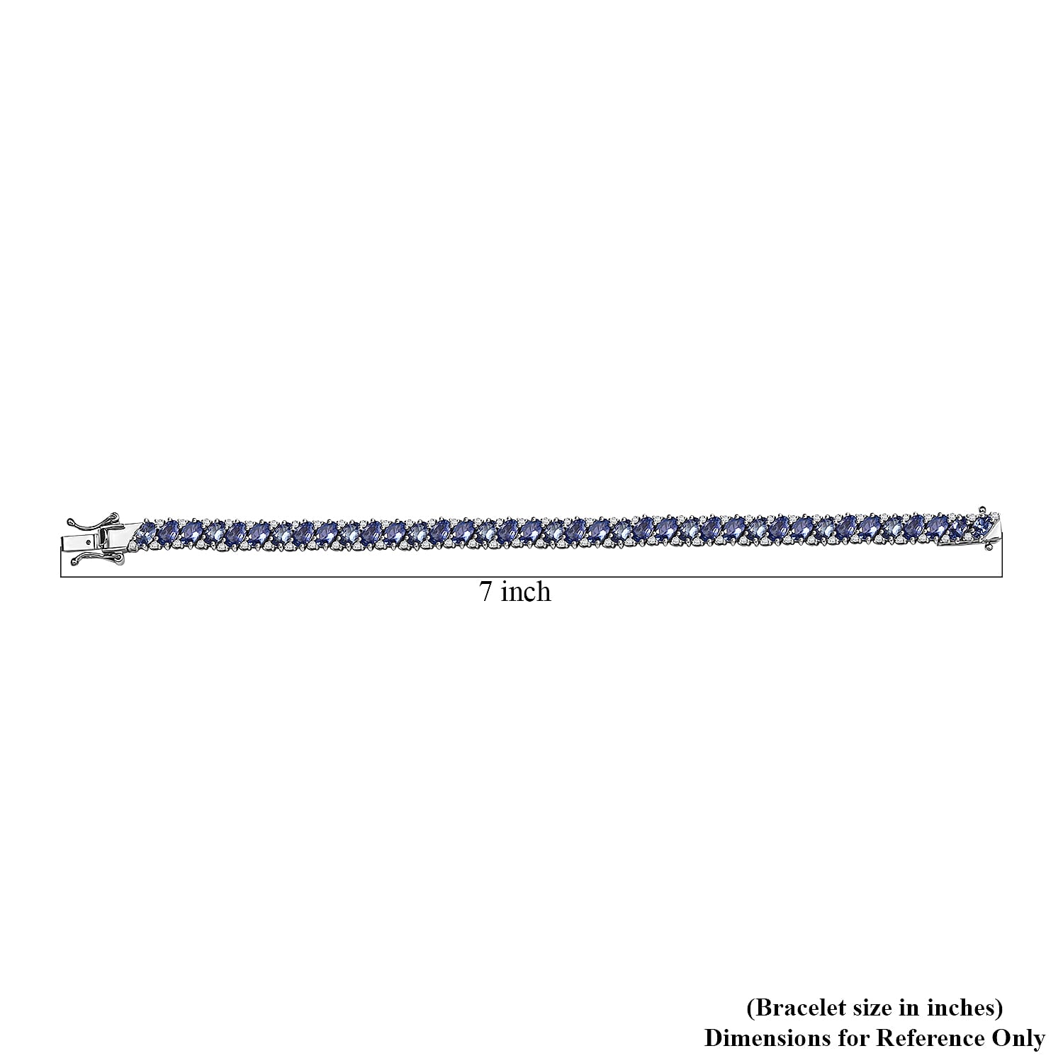 D'Joy Tanzanite and White Zircon 10.20 ctw Celestial Symphony Bracelet in Rhodium Over Sterling Silver (6.50 In)