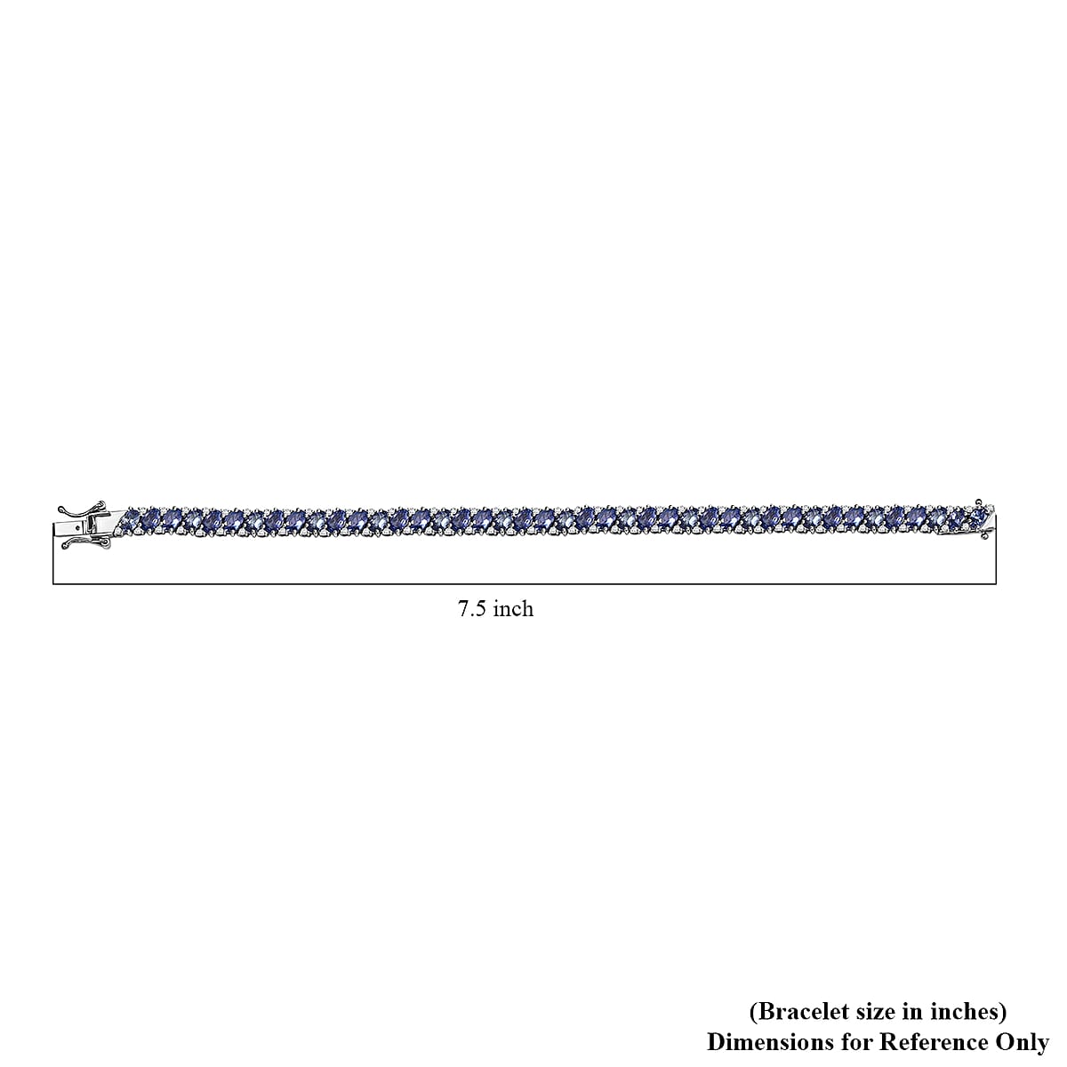 D'Joy Tanzanite and White Zircon 11.25 ctw Celestial Symphony Bracelet in Rhodium Over Sterling Silver (7.25 In) image number 4