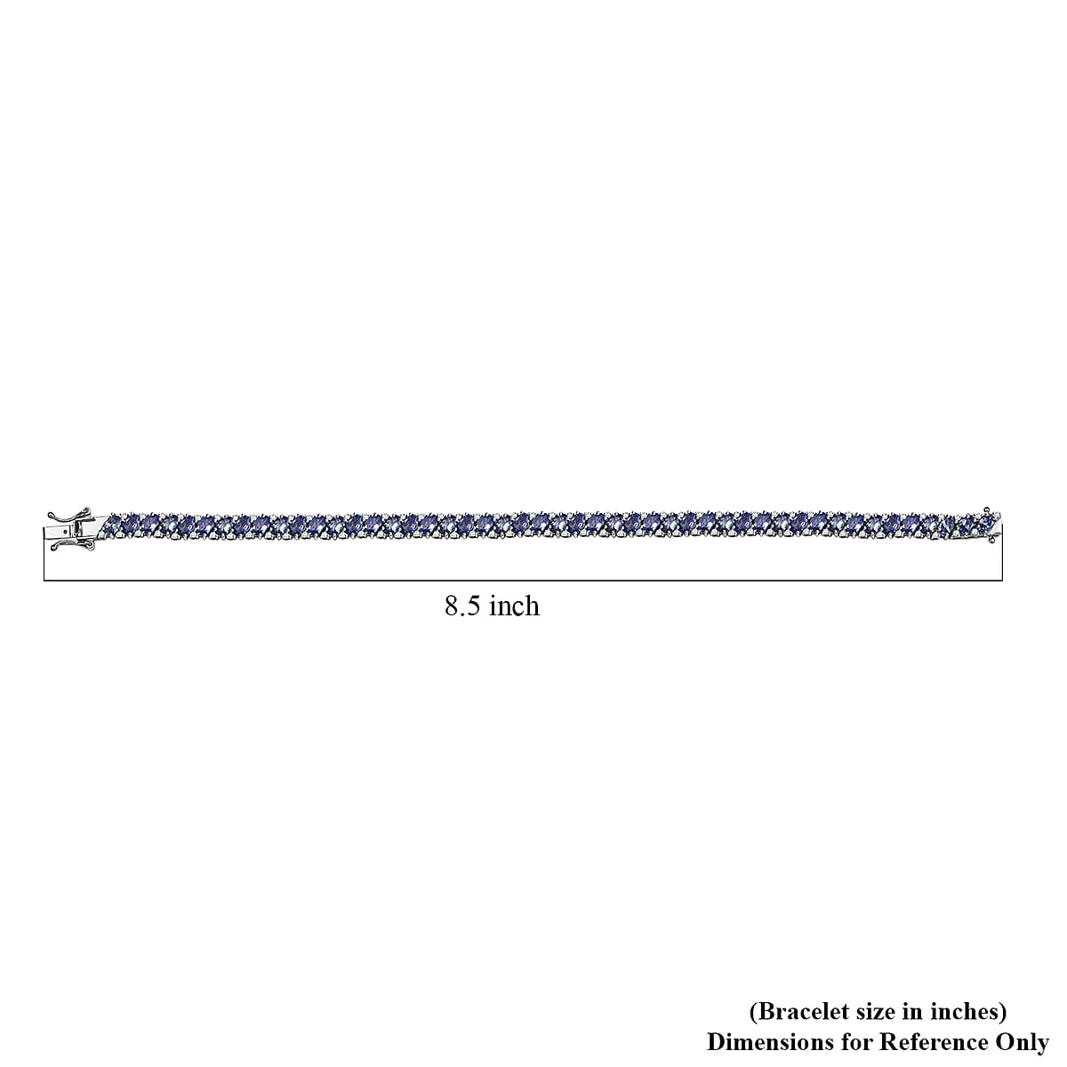 Tanzanite and White Zircon 12.60 ctw Bracelet in Rhodium Over Sterling Silver (8.00 In) image number 4