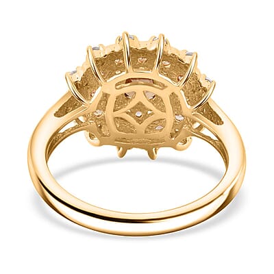 D'Joy Premium Tanzania Yellow Zircon and Multi Gemstone 2.00 ctw Golden Garden Ring in 18K Vermeil Yellow Gold Over Sterling Silver (Size 10.0)