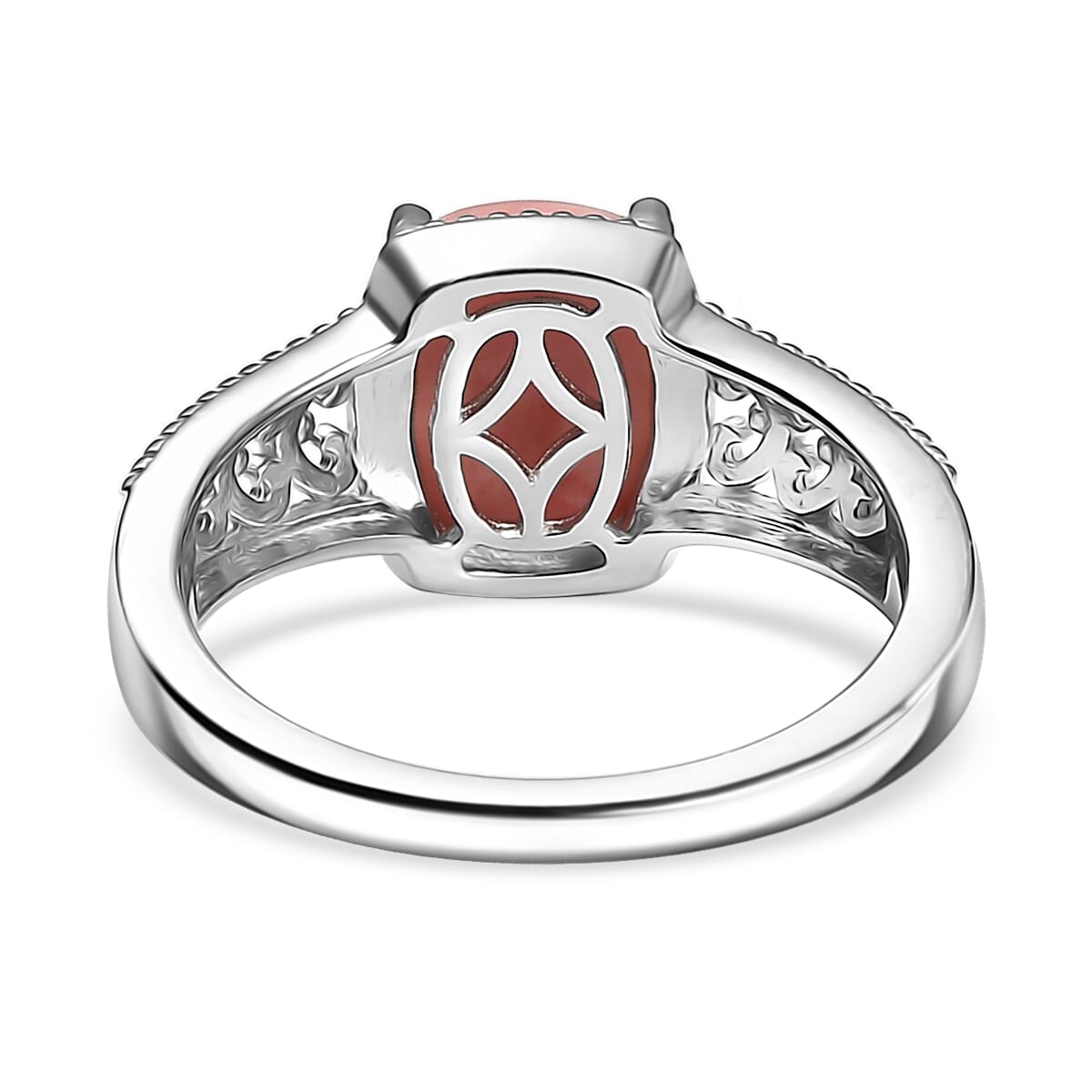 D'Joy Oregon Peach Opal 2.00 ctw Ring in 18K Vermeil YG and Rhodium Over Sterling Silver (Size 10.0) image number 4