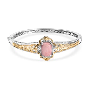 Karis Premium Oregon Peach Opal 4.50 ctw Bangle Bracelet in 18K YG Plated and Platinum Bond (7.25 In)