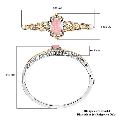 Karis Premium Oregon Peach Opal 4.50 ctw Bangle Bracelet in 18K YG Plated and Platinum Bond (7.25 In)