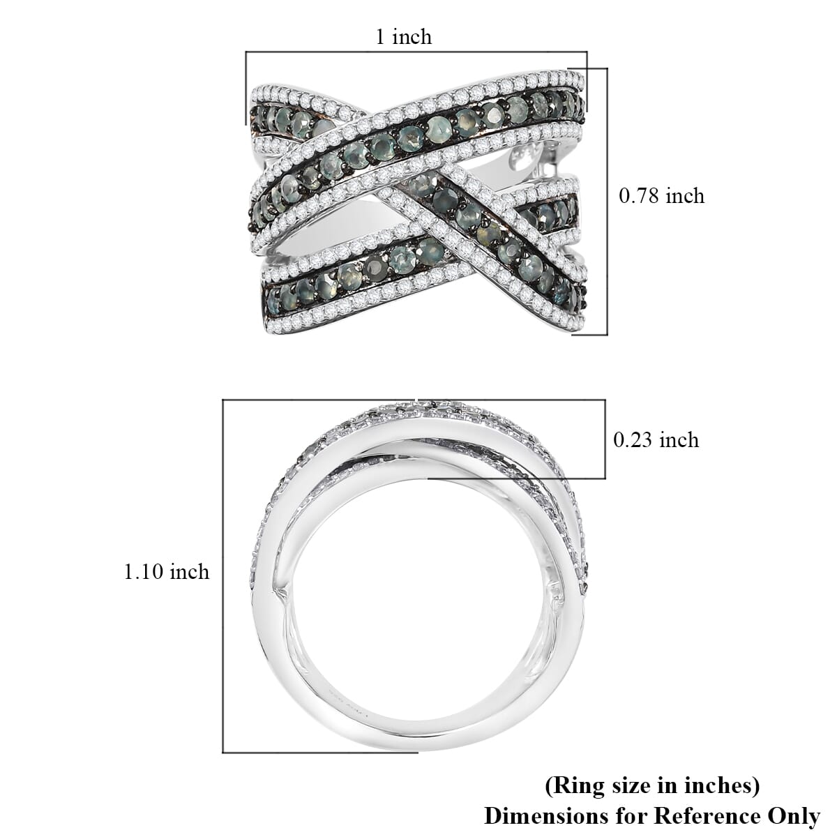 D'Joy Narsipatnam Alexandrite and White Zircon 3.00 ctw Crossover Bridge Ring in Rhodium Over Sterling Silver (Size 10.0) image number 5
