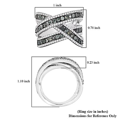 D'Joy Narsipatnam Alexandrite and White Zircon 3.00 ctw Crossover Bridge Ring in Rhodium Over Sterling Silver (Size 10.0)
