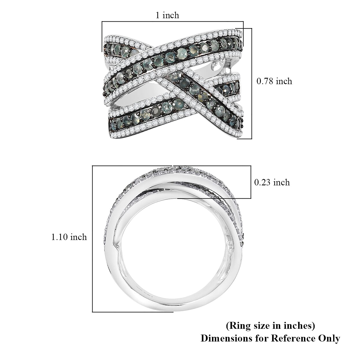 D'Joy Narsipatnam Alexandrite and White Zircon 3.00 ctw Crossover Bridge Ring in Rhodium Over Sterling Silver (Size 7.0) image number 5