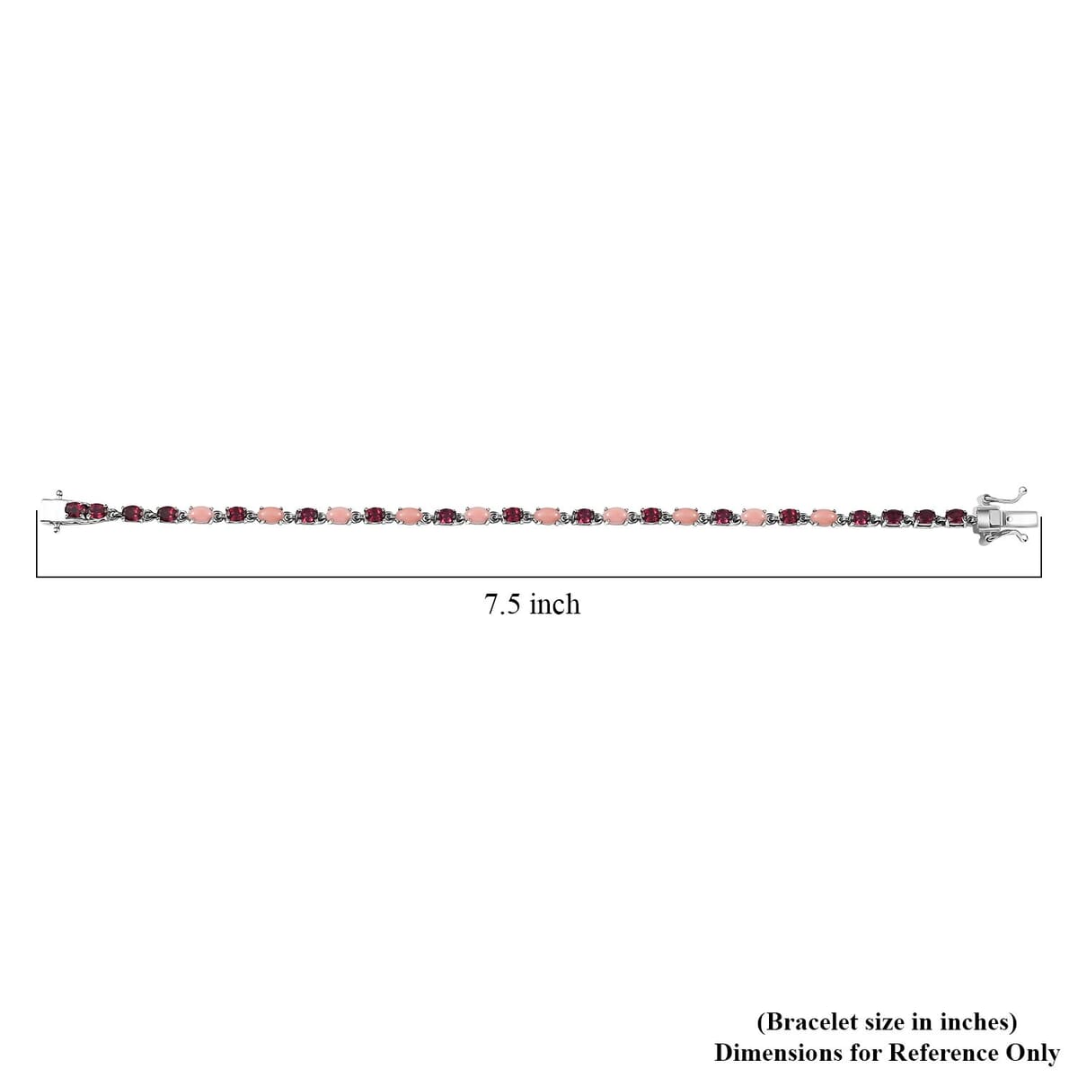 Karis Oregon Peach Opal and Orissa Rhodolite Garnet 6.20 ctw Bracelet in Platinum Bon (7.25 In) image number 4
