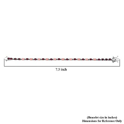 Karis Oregon Peach Opal and Orissa Rhodolite Garnet 6.20 ctw Bracelet in Platinum Bon (7.25 In)