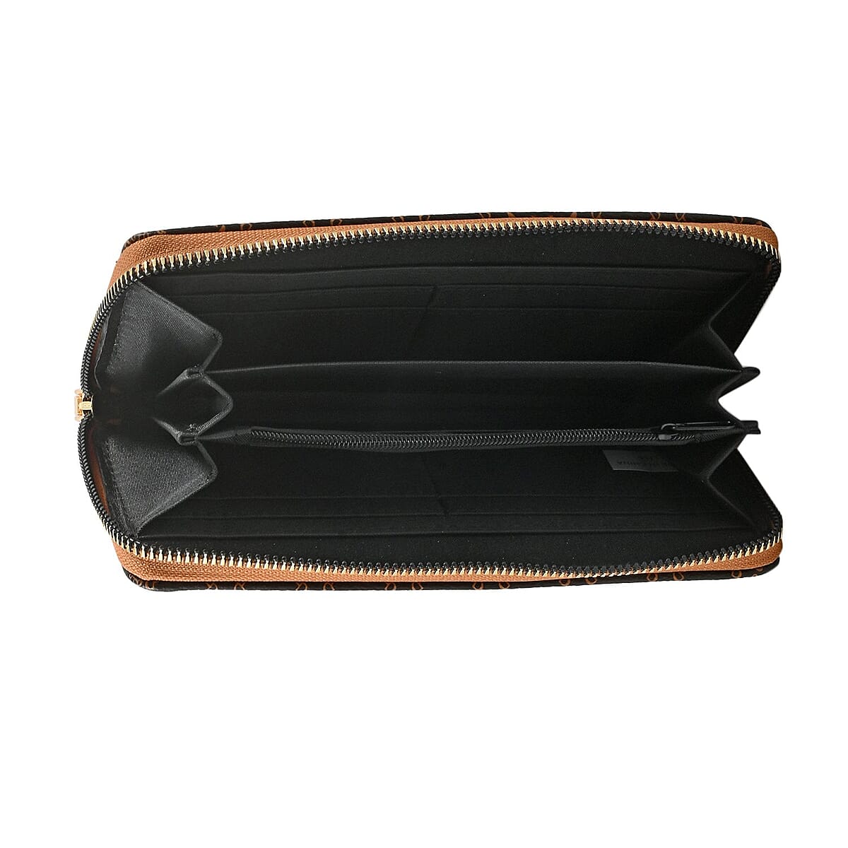 Beverly Hills Polo Club Brown Logo & Link Pattern Vegan Leather Wristlet Wallet image number 2