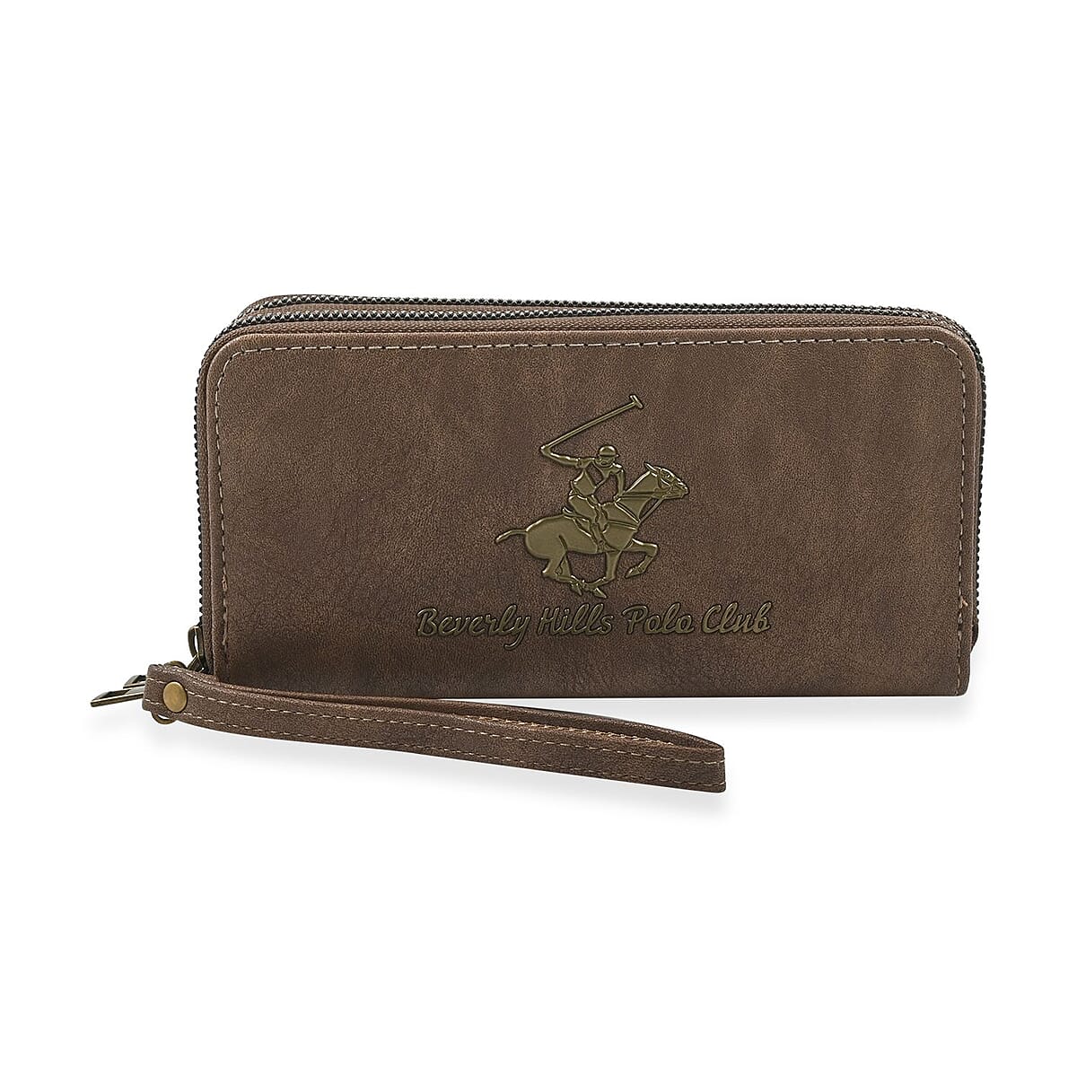 Beverly Hills Polo Club Brown Vegan Leather Writstlet Wallet image number 0