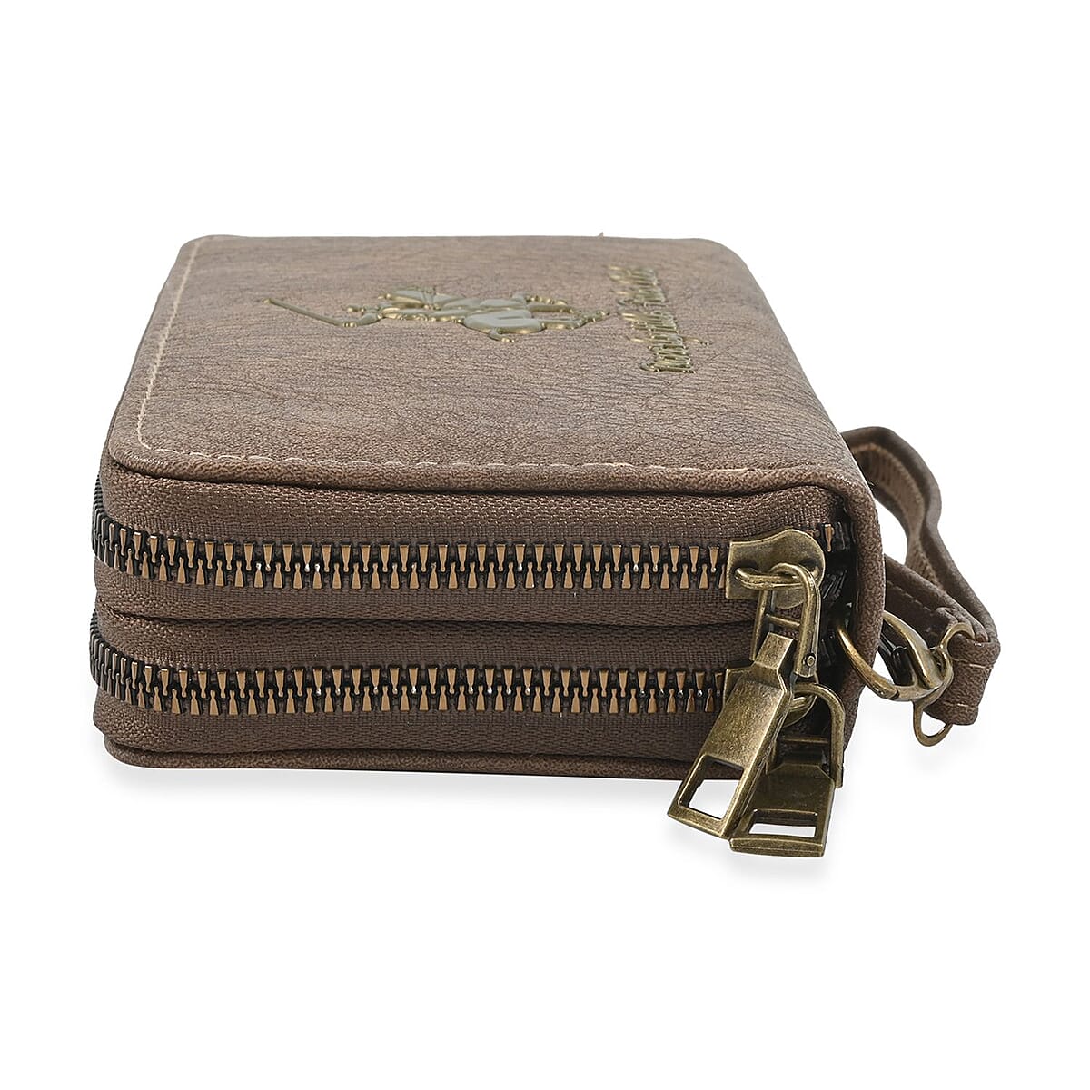 Beverly Hills Polo Club Brown Vegan Leather Writstlet Wallet image number 1