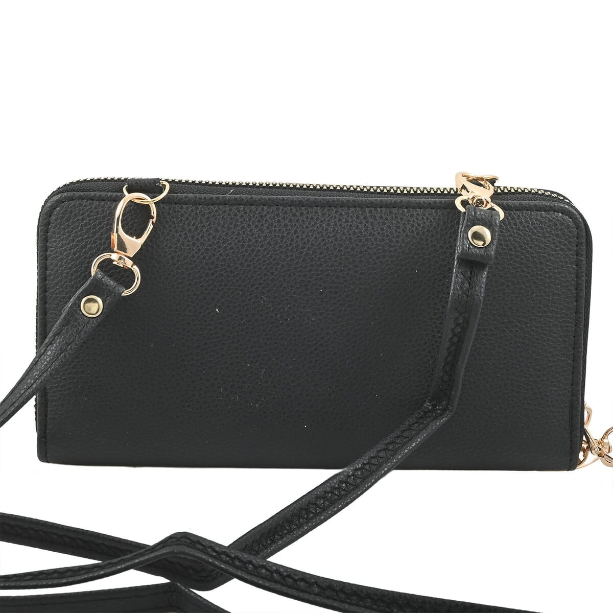 Beverly Hills Polo Club Black Vegan Leather Wristlet Wallet or Crossbody Bag image number 2