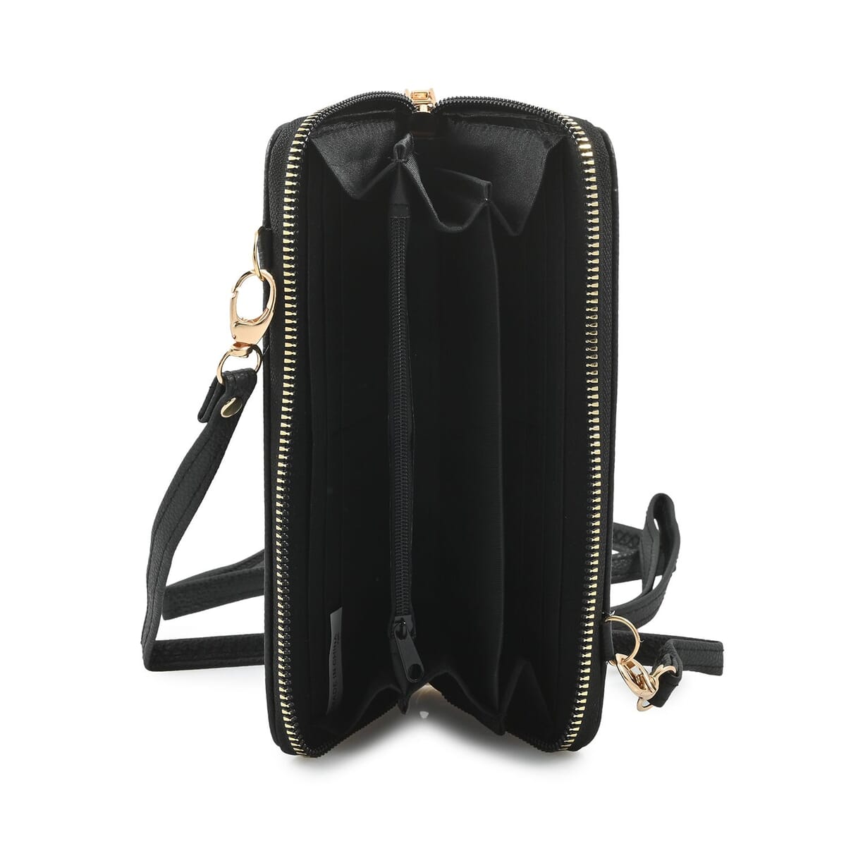 Beverly Hills Polo Club Black Vegan Leather Wristlet Wallet or Crossbody Bag image number 4
