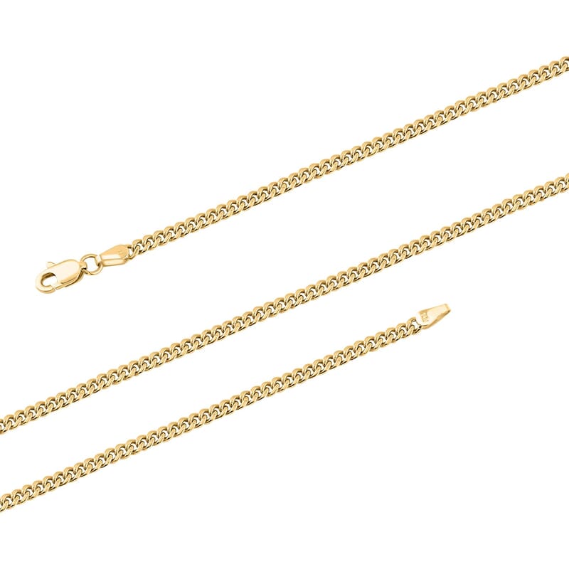 3mm Miami Chain Necklace in 14K Yellow Gold 3.95 Grams 18 Inches