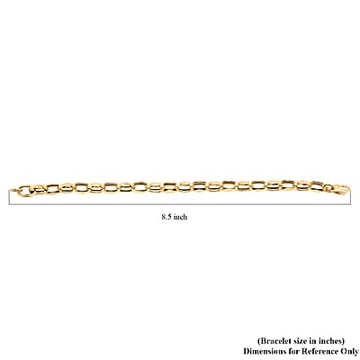 Italian Oval Link Chain Bracelet in 10K Yellow Gold (7.50 In) 3.95 Grams