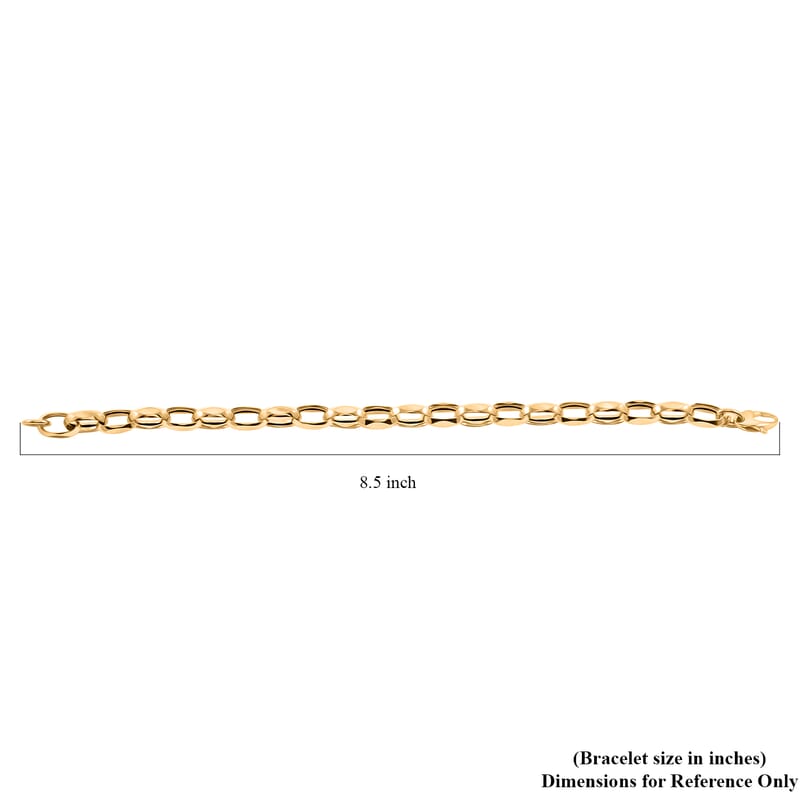 Italian Oval Link Chain Bracelet in 10K Yellow Gold (7.50 In) 3.95 Grams