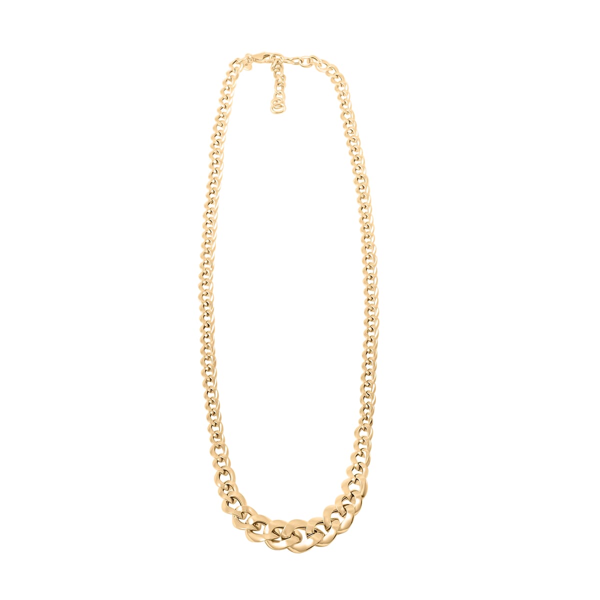Italian Curb Chain Necklace in 10K Yellow Gold 6.95 Grams 18-20 Inches image number 3