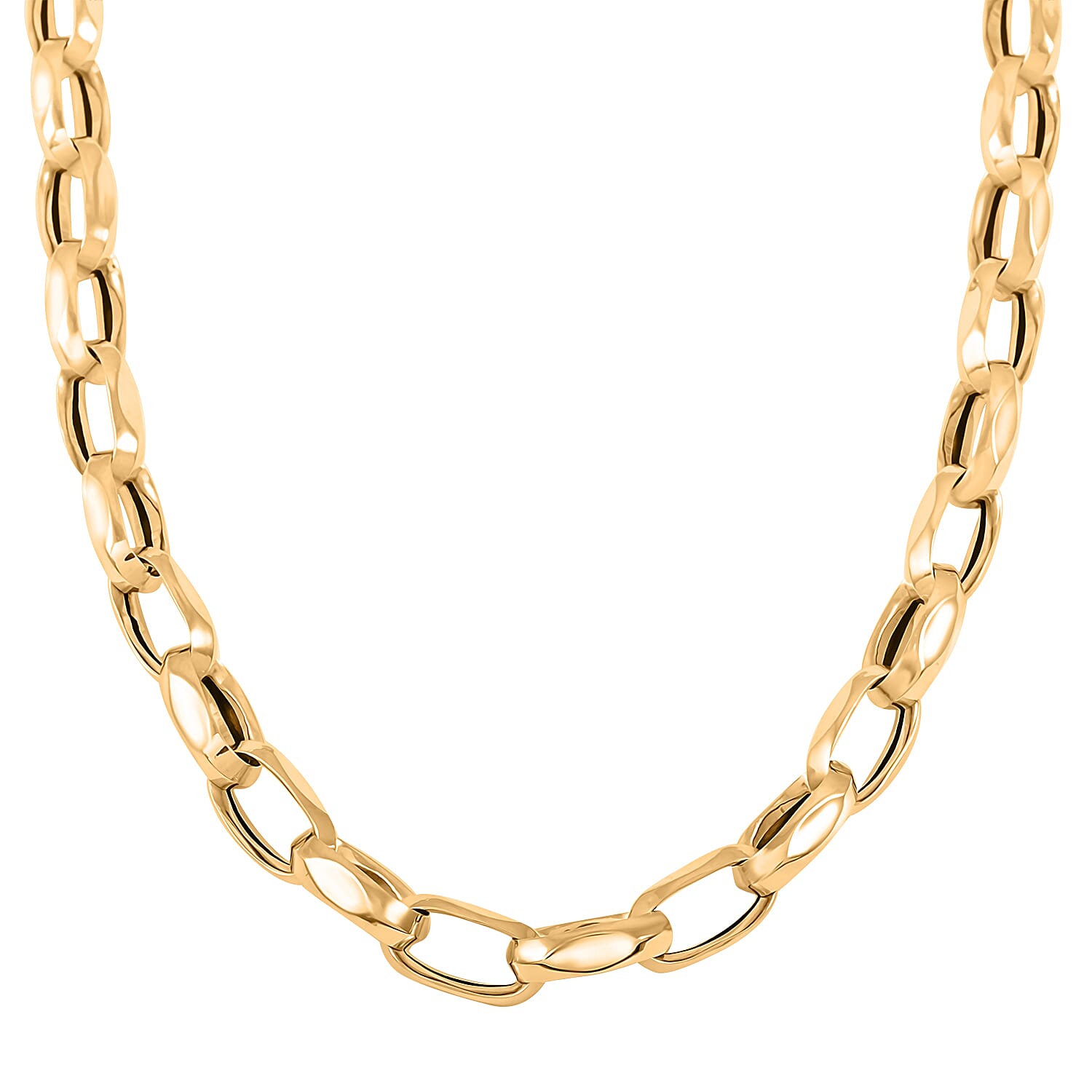 Italian Oval Link Chain Necklace in 10K Yellow Gold 9.06 Grams 18 Inches