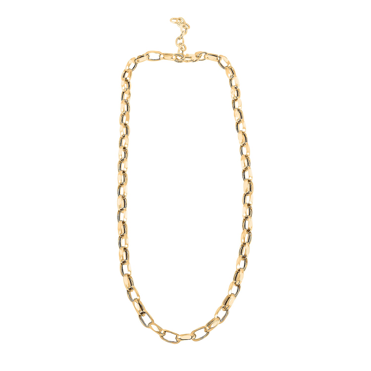 Italian Oval Link Chain Necklace in 10K Yellow Gold 9.06 Grams 18 Inches