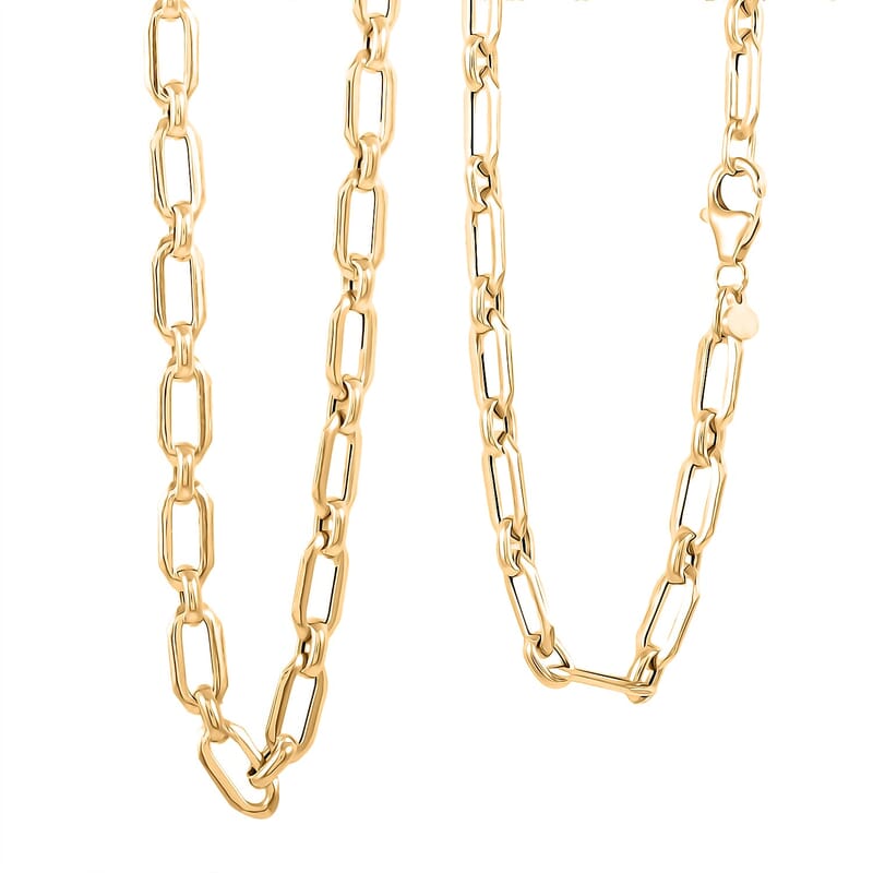 Italian Octagonal Viale Chain Necklace in 10K Yellow Gold 5.50 Grams 20 Inches