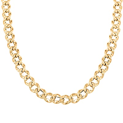 Italian Curb Link Chain Necklace in 10K Yellow Gold 8.1 Grams 20 Inches