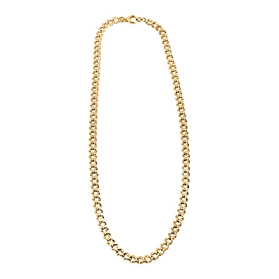 Italian Curb Link Chain Necklace in 10K Yellow Gold 8.1 Grams 20 Inches