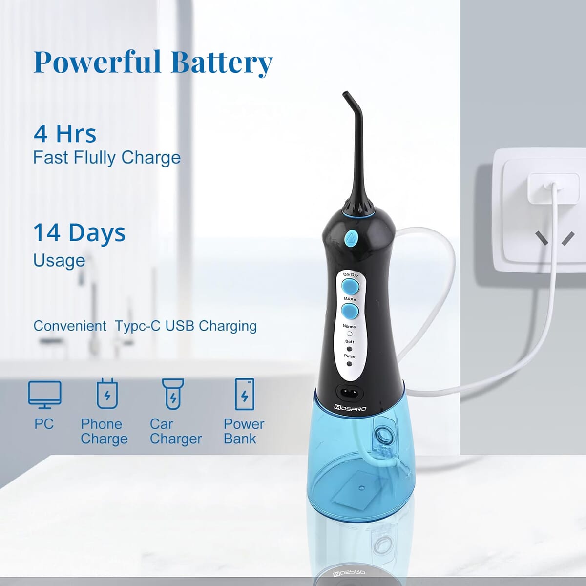 Value Buy Closeout Black and Blue Portable Oral Irrigator image number 1