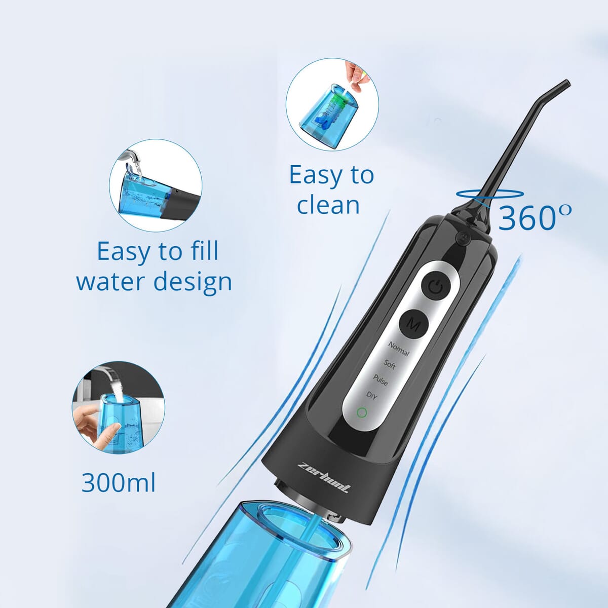 Value Buy Closeout Black and Blue Portable Oral Irrigator image number 3
