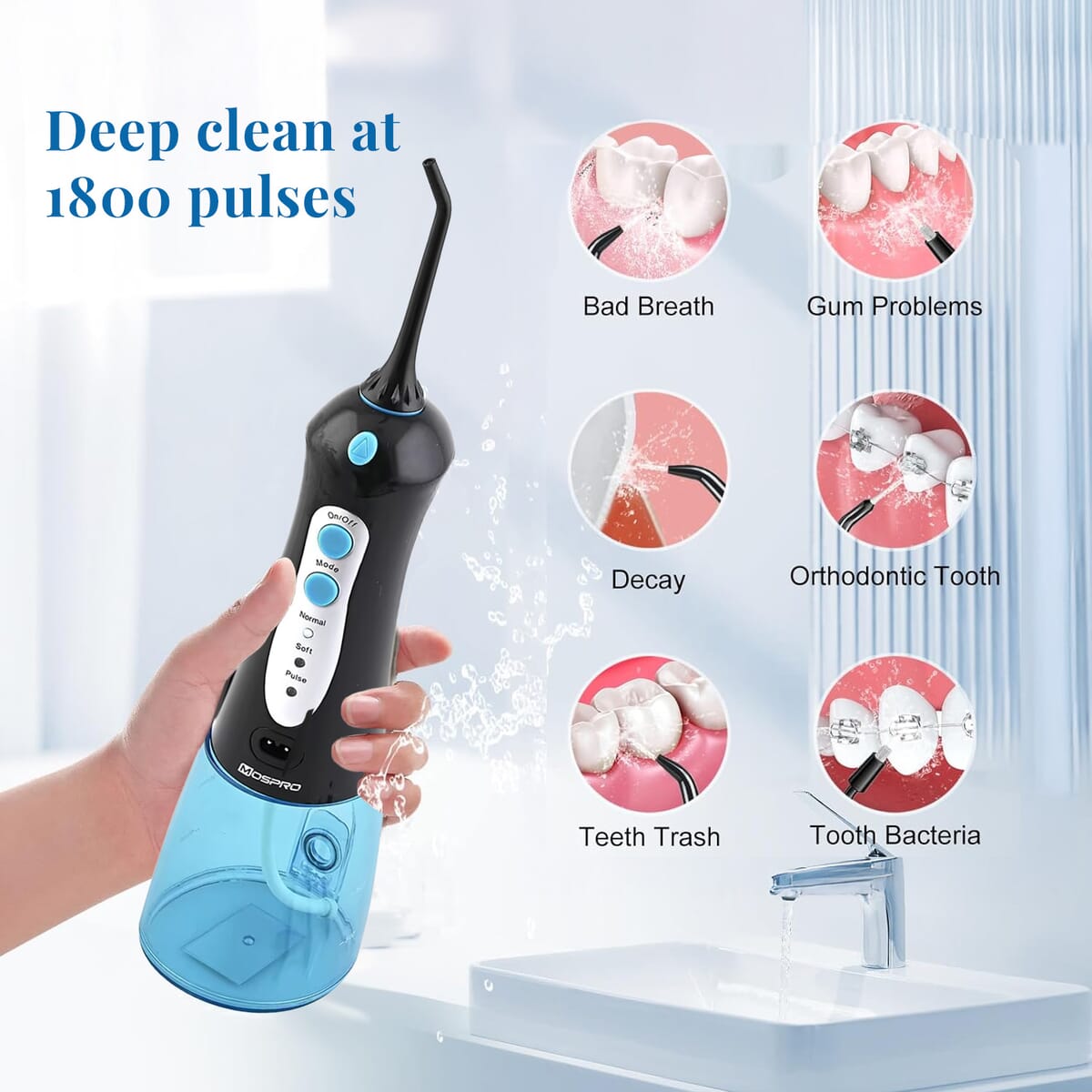 Value Buy Closeout Black and Blue Portable Oral Irrigator image number 4