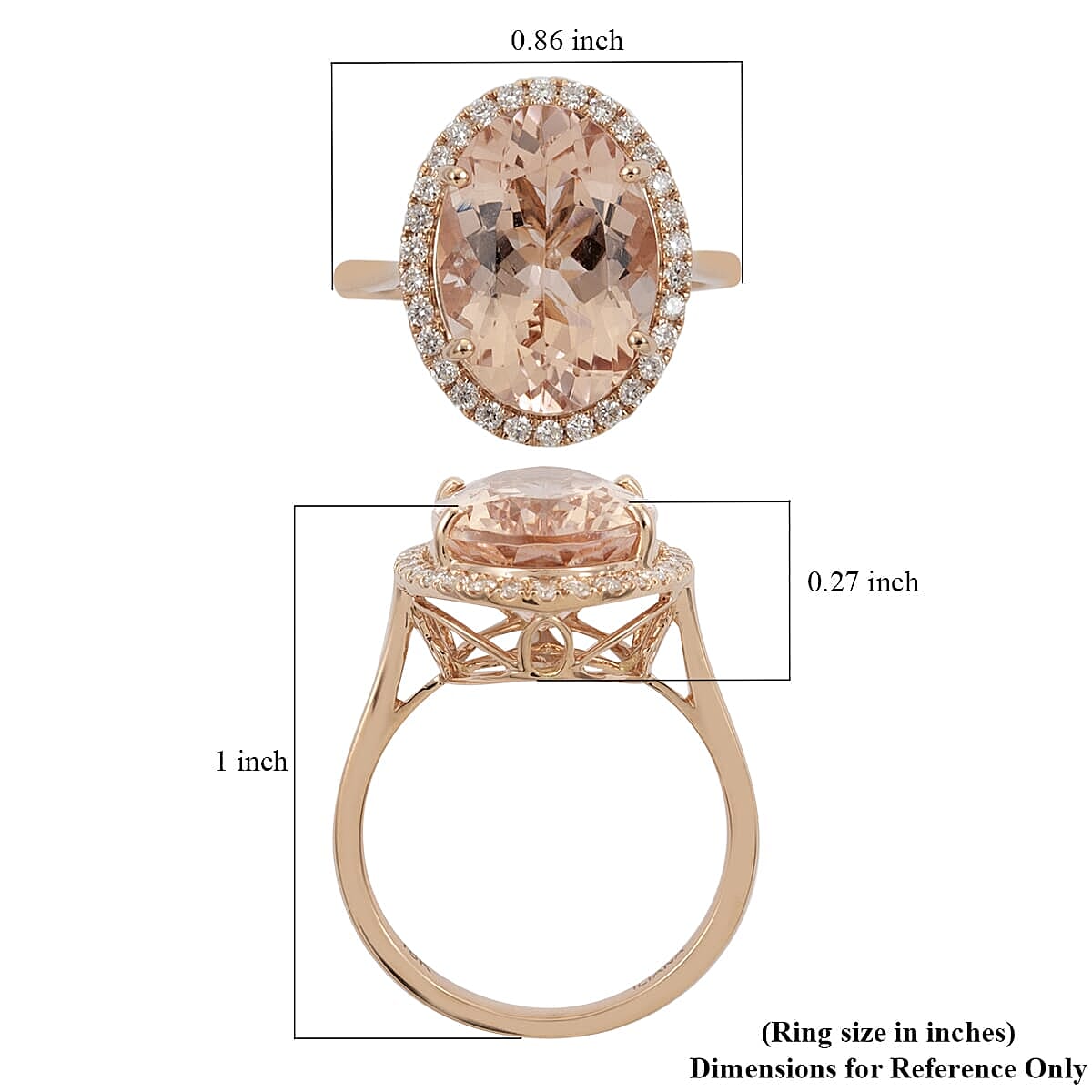 Certified and Appraised Iliana AAA Marropino Morganite and G-H SI Diamond 5.70 ctw Halo Ring in 18K Rose Gold (Size 7.5) 3.50 Grams image number 5