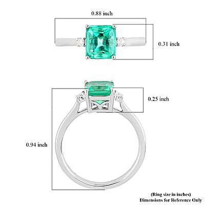 Certified & Appraised Rhapsody AAAA Boyaca Colombian Emerald and E-F VS Diamond 1.70 ctw Ring in 950 Platinum (Size 6.0) 4.65 Grams