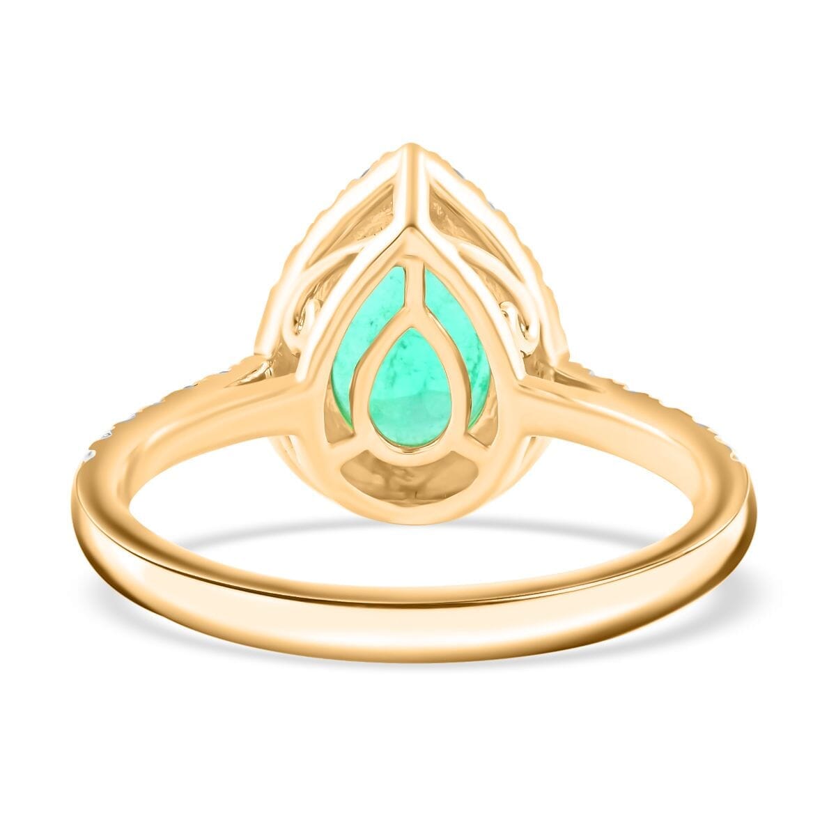 Certified & Appraised Luxoro AAA Boyaca Colombian Emerald and I2 Diamond 1.50 ctw Ring in 14K Yellow Gold (Size 8) image number 4