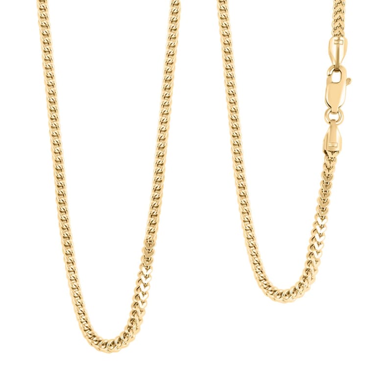 2.1mm Franco Chain Necklace in 10K Yellow Gold 5.9 Grams 20 Inches