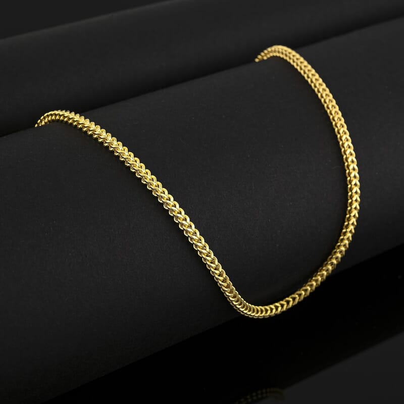 2.1mm Franco Chain Necklace in 10K Yellow Gold 5.9 Grams 20 Inches