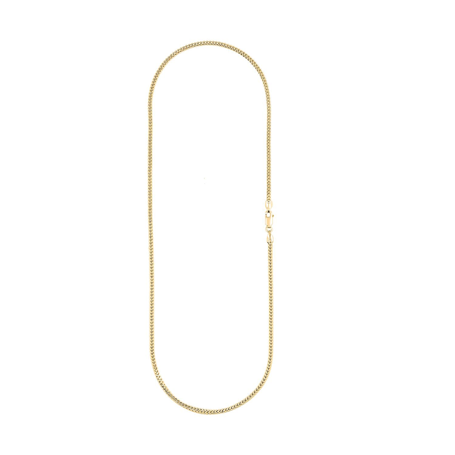 2.1mm Franco Chain Necklace in 10K Yellow Gold 5.9 Grams 20 Inches