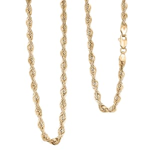 3.8m Shinny Rope Chain Necklace in 10K Yellow Gold 20 Inches 6 Grams