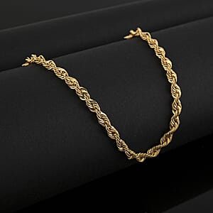10K Yellow Gold 4mm Rope Chain Necklace (20 Inches) (6.50 g)